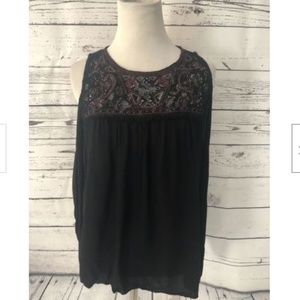 Xhilaration Blouse Top Sz L Cold Shoulder Long Slv